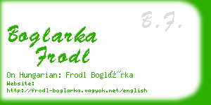 boglarka frodl business card
